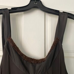 chocolate brown sleeveless dress